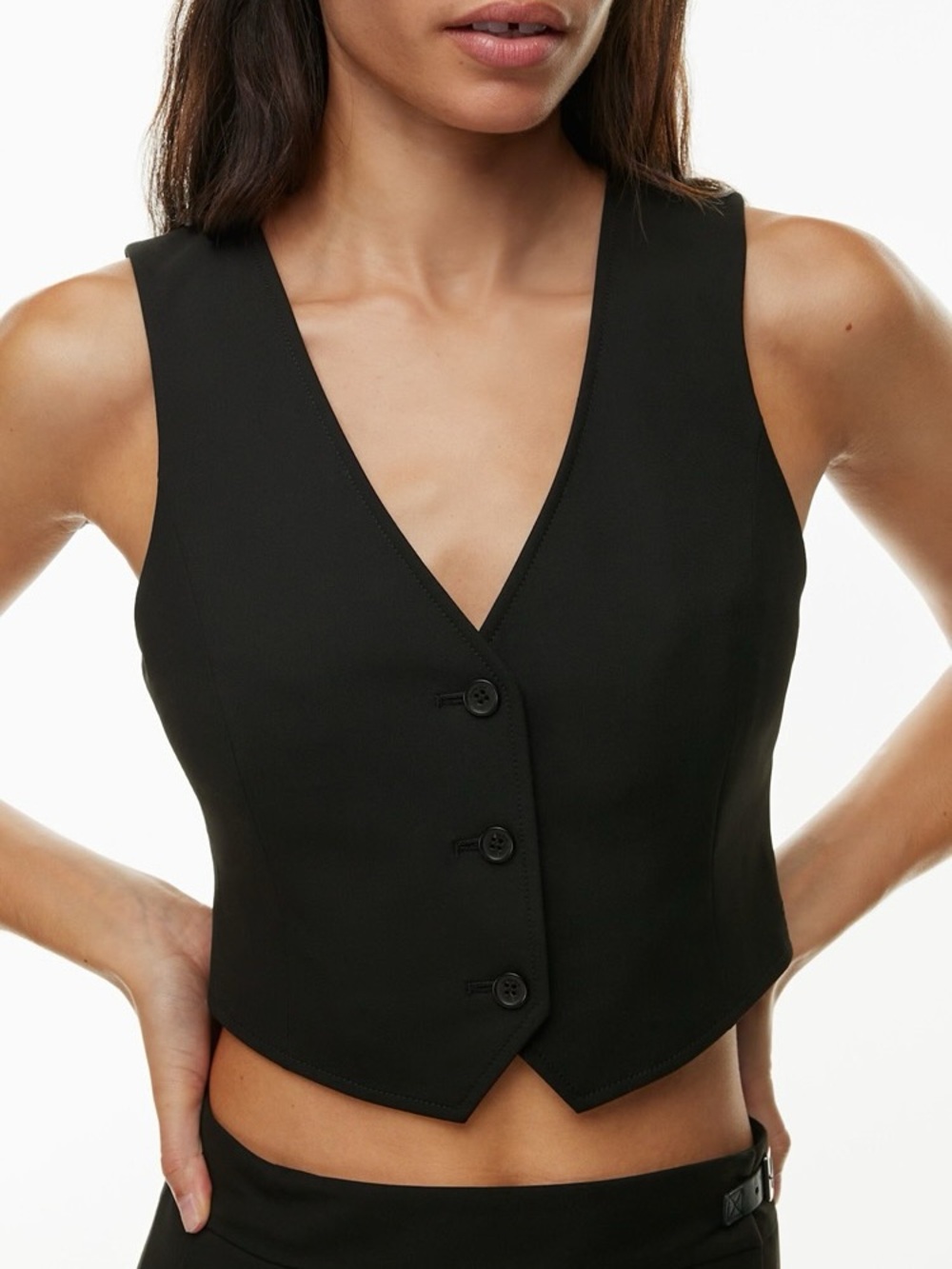 Aritzia Sunday Best - Black Button Vest - Size 4